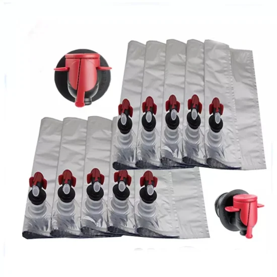 Sac de valve de papier d'aluminium de détergent de vin rouge/huile/eau/jus de haute qualité dans une boîte pour liquide avec valve du robinet1l 2L 3L 5L 10L 20L 22L 25L 50L 220L