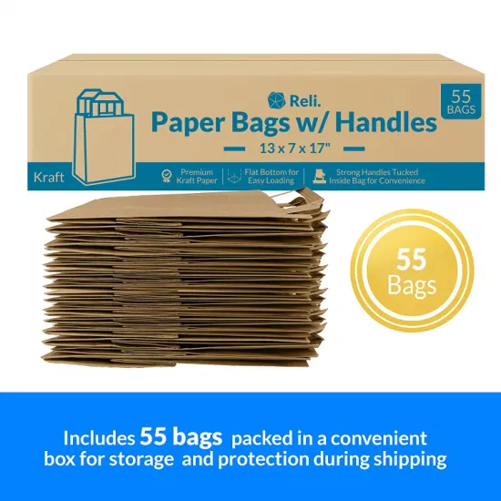 Sac à provisions de papier biodégradable de fond carré de sac de papier d'emballage de Brown de sac à provisions de cadeau de papier