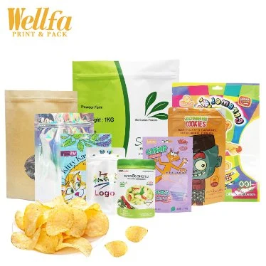 Doypack Plastique imprimé personnalisé Anti-odeur Comestible Refermable Fermeture Éclair Stand Up Pouch Snack Popcorn Chips Café Épices Noix Bonbons Biscuits Emballage Alimentaire Mylar Sac